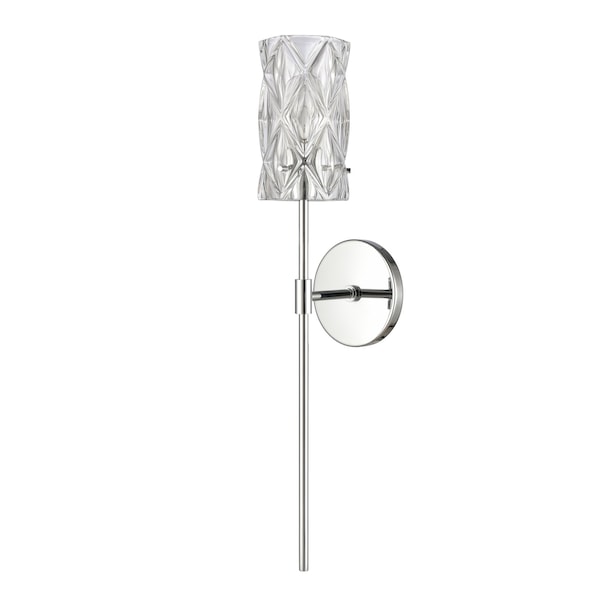 Forma De Crystal 24'' High 1-Light Sconce - Polished Chrome